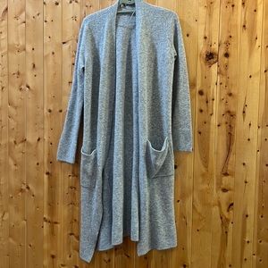Loft Outlet Grey Long Sweater with Pockets